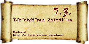 Tárkányi Zoltána névjegykártya